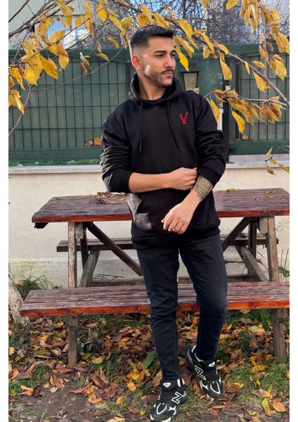 Unisex Nakışlı Oversize 3 Iplik Kolej Kapşonlu Sweatshirt indirimleri