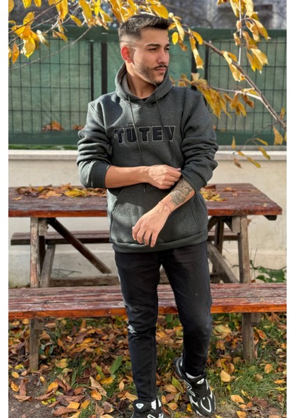 Unisex Nakışlı Oversize 3 Iplik Kolej Kapşonlu Sweatshirt fiyatları