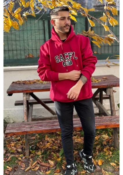 Unisex Nakışlı Oversize 3 Iplik Kolej Kapşonlu Sweatshirt modelleri