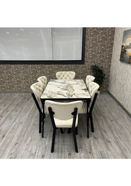 Akuamarin 80-120 Ck Mutfak Masası Takımları ,6 Kişilik Mutfak Masası Takımı