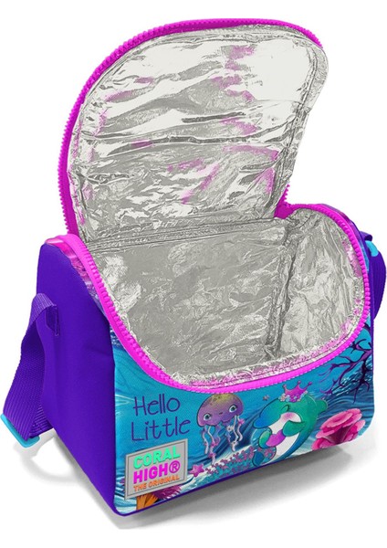 Kids Pembe Mor Kaplumbağa Desenli Üç Bölmeli Çekçekli 3'lü Çanta Seti SET0123956 fırsatları
