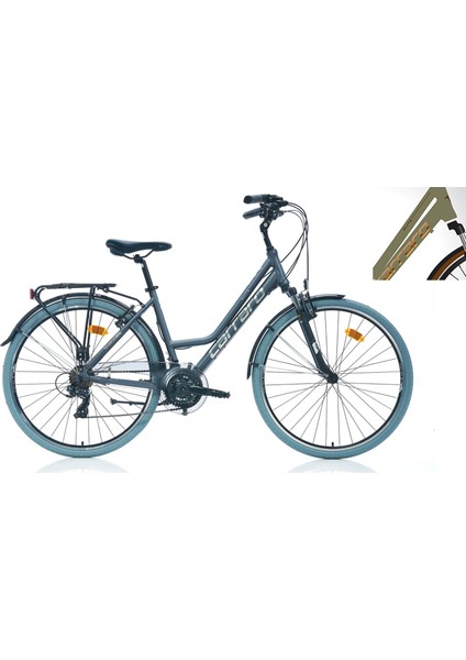 Elite 705 28" 46 cm 21 Vites V Fren Mat Metalik-Açık Yeşil-Kahverengi-Bakır Bayan Şehir Bisikleti