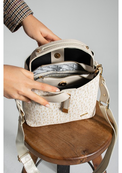 Baskı Desenli Su Geçirmez 3 Gözlü Kadın Omuz Çantası 22X20CM MDS2505 indirimleri