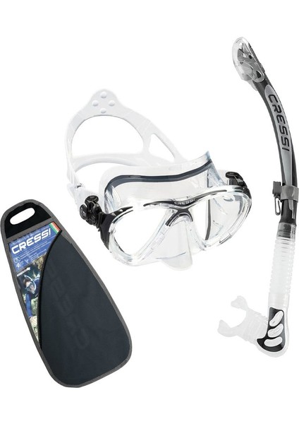 Big Eyes Evolution+Alpha Ultra Dry Maske Şnorkel Seti Şeffaf-Siyah