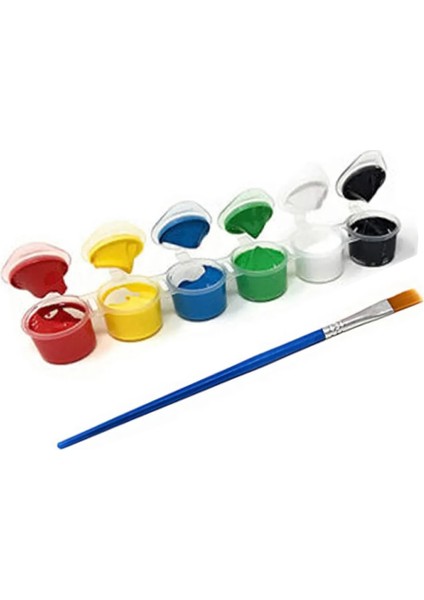 Anaokulu İlkokul Etkinliği 2'li Tuval Boyama Seti 20 x 20 cm Uv Baskı + 6 Akrilik Boya + 1 Fırça Model 42