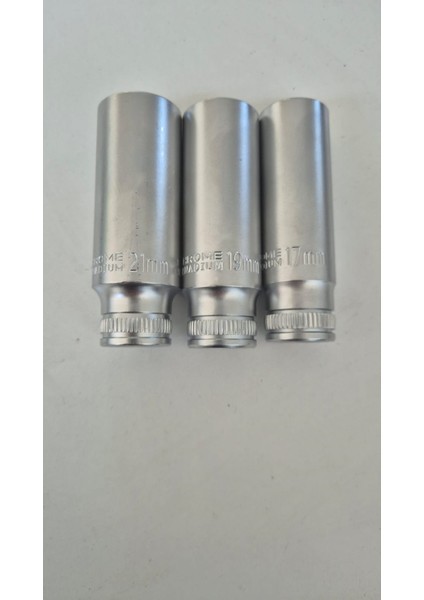 1/2 17-19-21 mm Uzun Derin Lokma Cr-V Çelik 3 Parça fiyatları