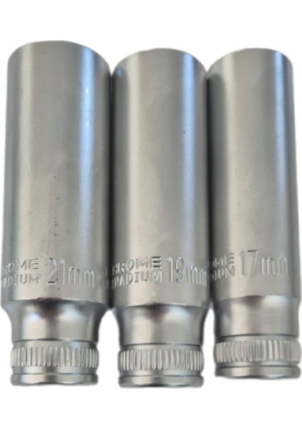 1/2 17-19-21 mm Uzun Derin Lokma Cr-V Çelik 3 Parça fırsatları