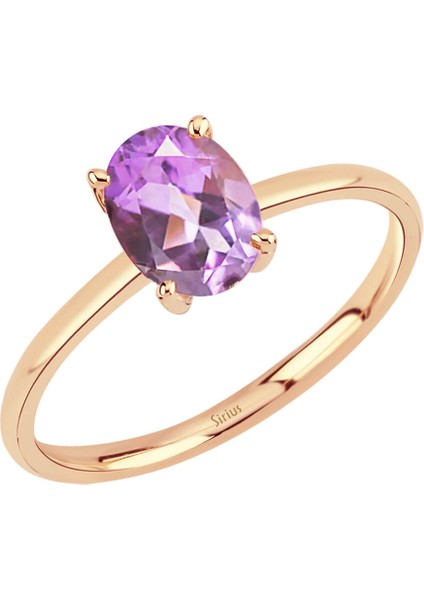 Oval Ametist Taşlı Esila Yüzük 0402R0052