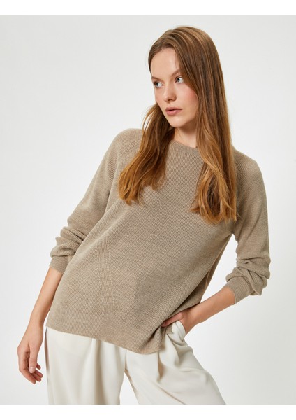 Oversize Triko Kazak Uzun Bisiklet Yaka