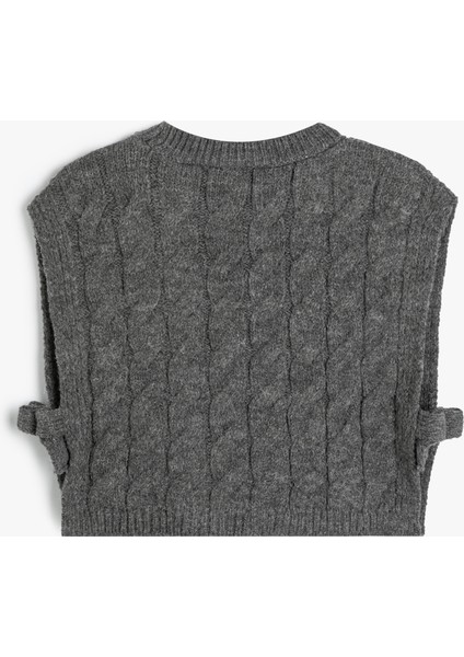 Örgü Kazak Kolsuz Yanları Bağlamalı Bisiklet Yaka fiyatları