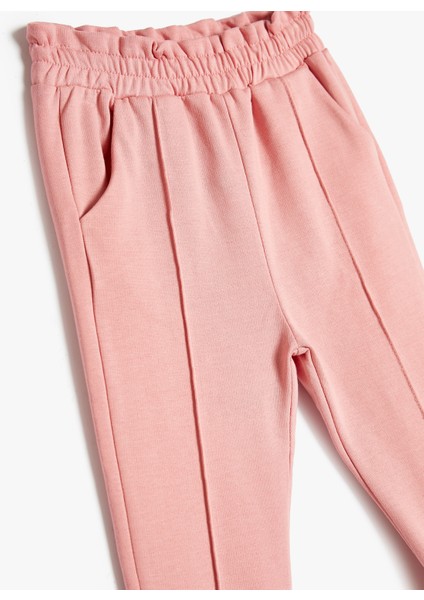 Jogger Eşofman Altı Beli Lastikli Cepli Beli Fırfırlı modelleri