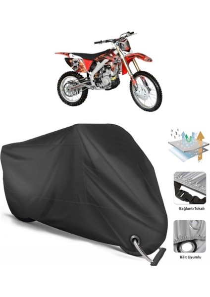 Apachi 4V Cross Motor Brandası Arka Çanta Uyumlu (Bağlantı, Kilit Uyumlu)-Siyah