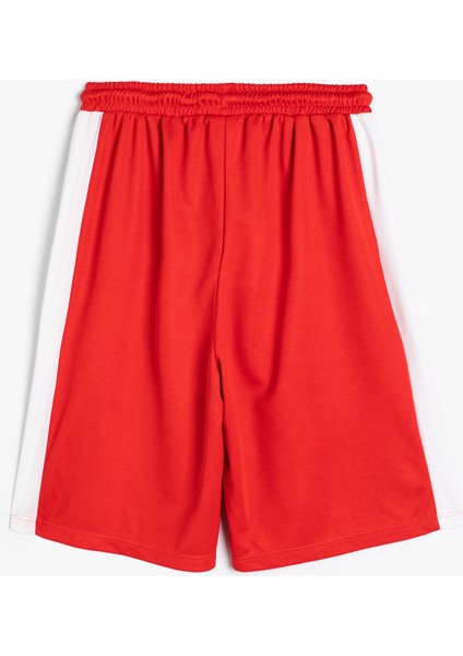 Oversize Şort Renk Bloklu Baskı Detaylı Beli Lastikli fiyatları