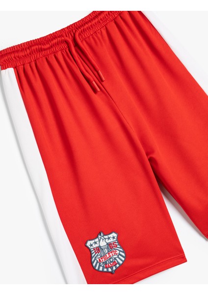 Oversize Şort Renk Bloklu Baskı Detaylı Beli Lastikli modelleri