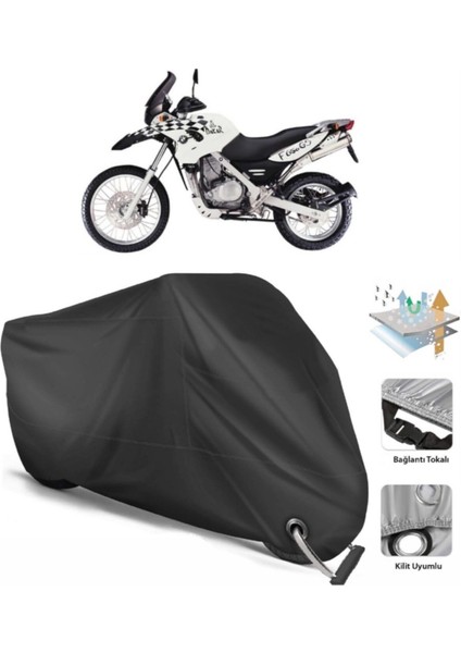 Bmw F 650 Gs Dakar Motor Brandası Arka Çanta Uyumlu (Bağlantı, Kilit Uyumlu)-Siyah