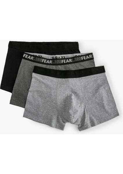 3'lü Boxer Seti Slogan Baskılı Çok Renkli Pamuklu fiyatları