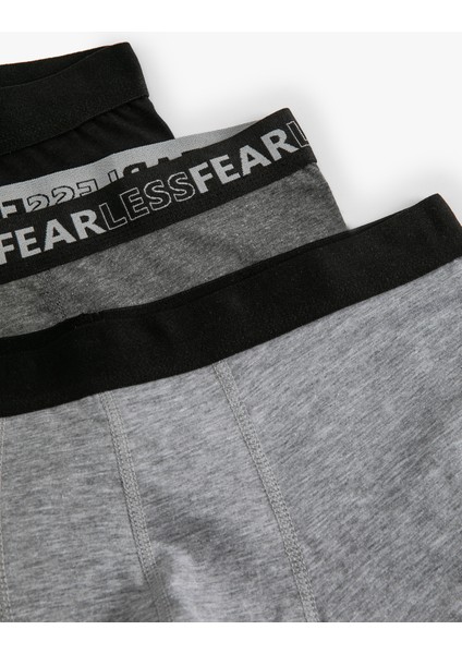3'lü Boxer Seti Slogan Baskılı Çok Renkli Pamuklu modelleri