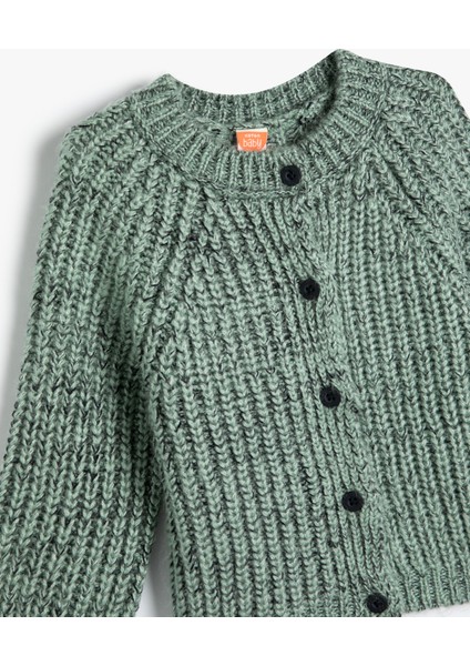 Örgü Hırka Düğme Kapamalı Uzun Kollu Yuvarlak Yaka modelleri