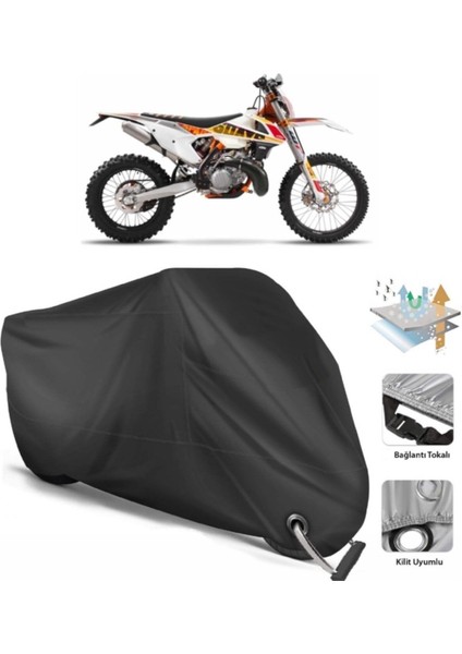 Ktm 250 Exc-F Six Days Motor Brandası Arka Çanta Uyumlu (Bağlantı, Kilit Uyumlu)-Siyah