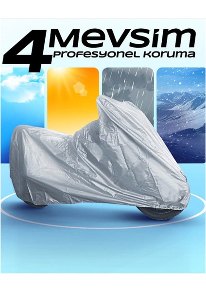 Kral Kr-25 Ava 5000 Gri Su Geçirmez Motosiklet Brandası (Kilit Uyumlu)