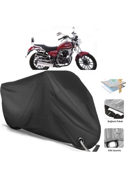 Falcon Crown 150 Motor Brandası Arka Çanta Uyumlu (Bağlantı, Kilit Uyumlu)-Siyah