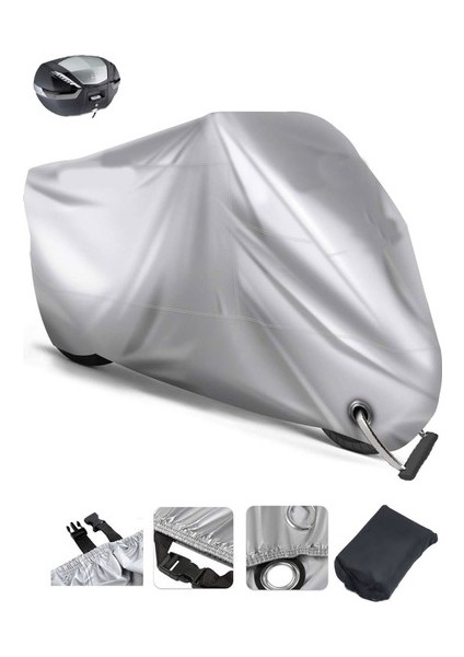 Kral KR25 Ava 5000 Gri Motosiklet Brandası Arka Çanta Uyumlu (Kilitli)