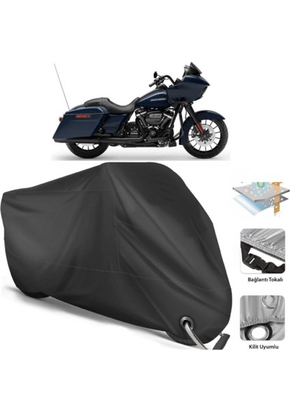 Touring Road Glide Motor Brandası Arka Çanta Uyumlu (Bağlantı, Kilit Uyumlu)-Siyah