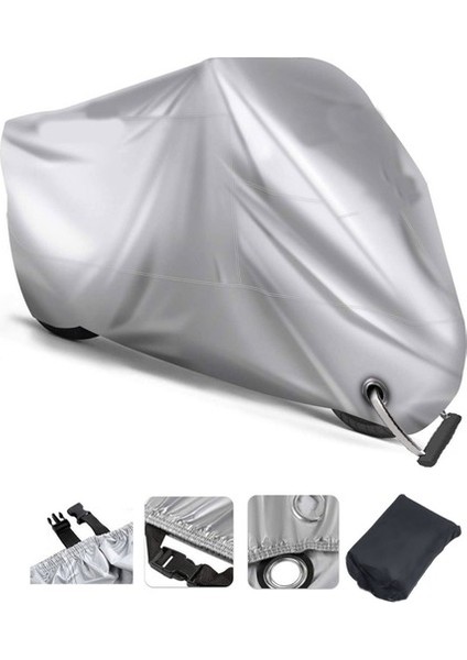Yuki YK125-15 Gri Su Geçirmez Motosiklet Brandası (Kilit Uyumlu)
