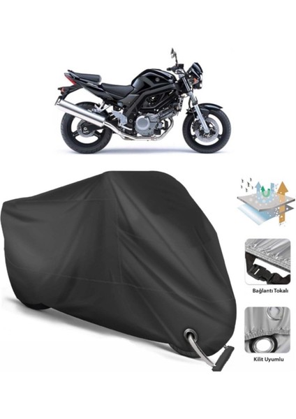 Suzuki SV650A Motor Brandası Arka Çanta Uyumlu (Bağlantı, Kilit Uyumlu)-Siyah