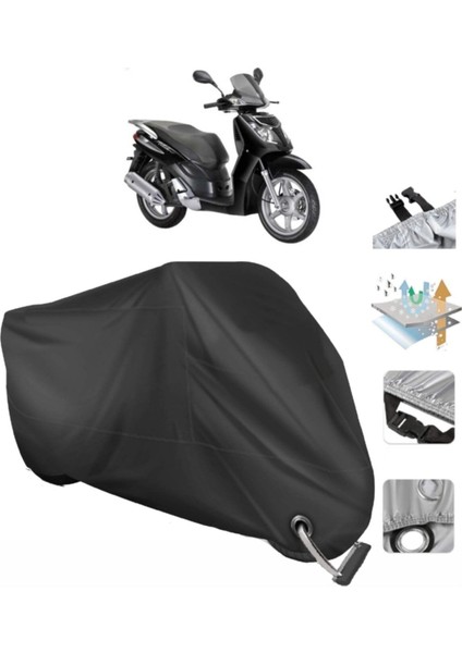 Keeway Outlook 150 Motosiklet Branda (Bağlantı, Kilit Uyumlu)-Siyah