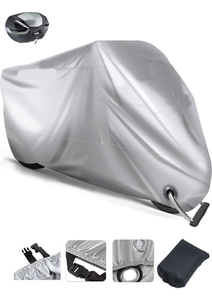 Bajaj Qute Re 60 Gri Motosiklet Brandası Arka Çanta Uyumlu (Kilitli)