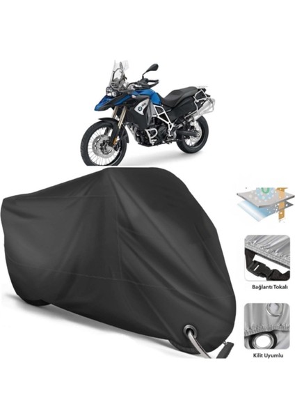 Bmw F 800 Gs Adventure Motor Brandası Arka Çanta Uyumlu (Bağlantı, Kilit Uyumlu)-Siyah