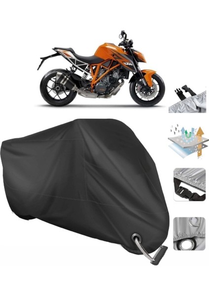 Ktm 1290 Super Duke R Motosiklet Branda (Bağlantı, Kilit Uyumlu)-Siyah