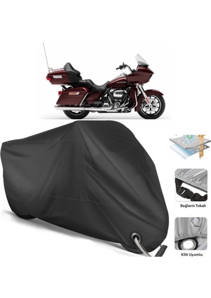 Touring Road Glide Ultra Motor Brandası Arka Çanta Uyumlu (Bağlantı, Kilit Uyumlu)-Siyah