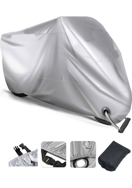 Rks Titanium 200 Gri Su Geçirmez Motosiklet Brandası (Kilit Uyumlu)