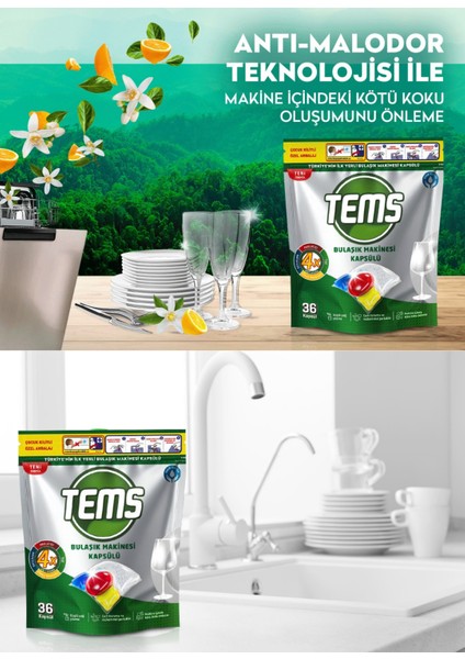 4 Etkili Bulaşık Makinesi Kapsül Deterjanı 36'lı - 3 Adet Anti Malodor Teknolojisi %100 Türk Malı fırsatları