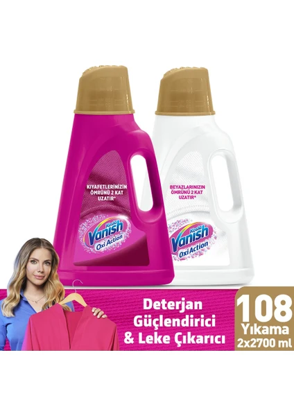 Sıvı Leke Çıkarıcı 2700 ml Beyaz + 2700 ml Pembe