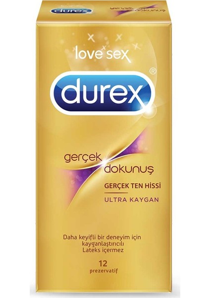 Gerçek Dokunuş Ultra Kaygan Prezervatif 12'li