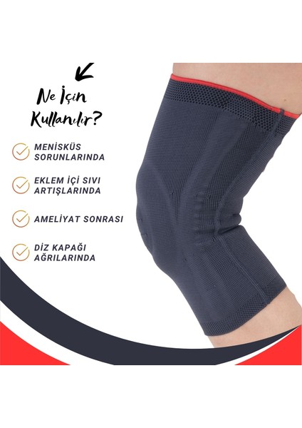 Örme Fleksible Balenli Patella ve Ligament Destekli Dizlik Balenli Dizlik Yüksek Kalite