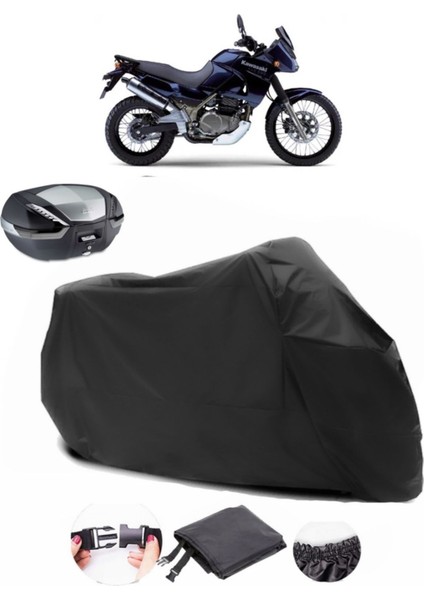Kawasaki Kle 500 Arka Çanta Uyumlu Siyah Motosiklet Branda Su Geçirmez Dayanıklı Kumaş