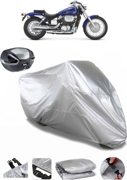 Honda Shadow Spirit 750 Arka Çanta Uyumlu Motosiklet Brandası Lüx Kalite Motor Brandası