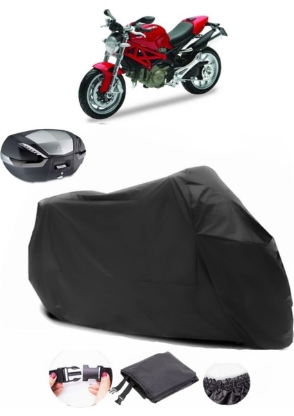 Ducati Monster 1100 Arka Çanta Uyumlu Siyah Motosiklet Branda Su Geçirmez Dayanıklı Kumaş