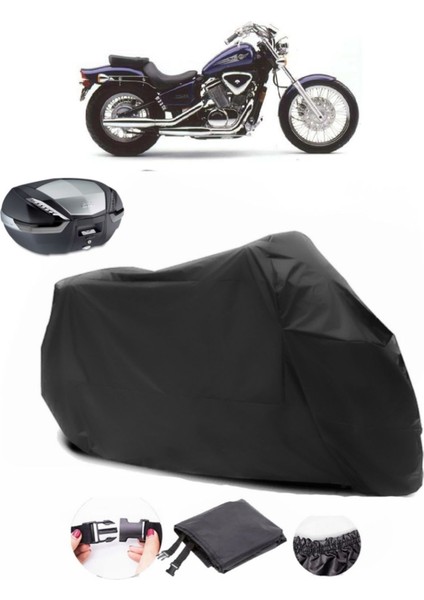 Honda Vt 600 Shadow Arka Çanta Uyumlu Siyah Motosiklet Branda Su Geçirmez Dayanıklı Kumaş