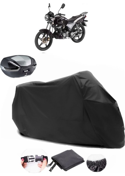 Keeway Speed 150 Arka Çanta Uyumlu Siyah Motosiklet Branda Su Geçirmez Dayanıklı Kumaş