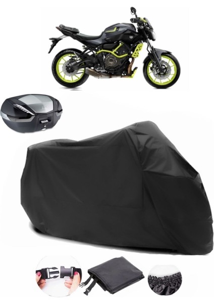 Yamaha Mt-07 Abs Arka Çanta Uyumlu Siyah Motosiklet Branda Su Geçirmez Dayanıklı Kumaş