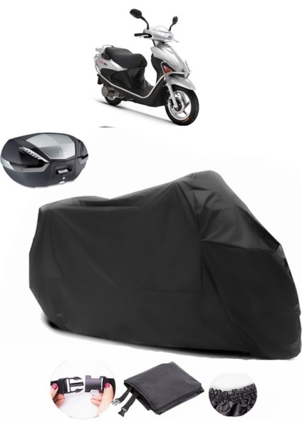 Rks Rs 100 Arka Çanta Uyumlu Siyah Motosiklet Branda Su Geçirmez Dayanıklı Kumaş