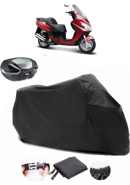 Daelim S2 250 Arka Çanta Uyumlu Siyah Motosiklet Branda Su Geçirmez Dayanıklı Kumaş