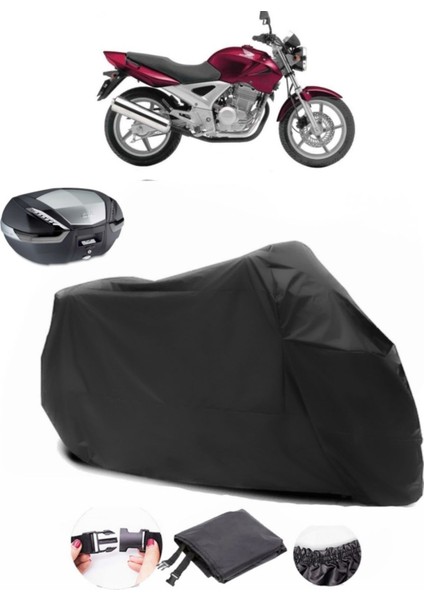 Honda Cbf 250 Arka Çanta Uyumlu Siyah Motosiklet Branda Su Geçirmez Dayanıklı Kumaş