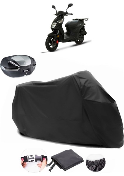 Sym Xpro 125 Arka Çanta Uyumlu Siyah Motosiklet Branda Su Geçirmez Dayanıklı Kumaş