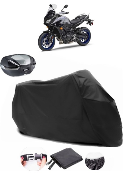 Yamaha Tracer 900 Arka Çanta Uyumlu Siyah Motosiklet Branda Su Geçirmez Dayanıklı Kumaş
